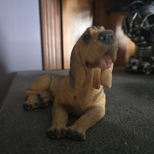 Charming Tan And Black Bloodhound Figurine